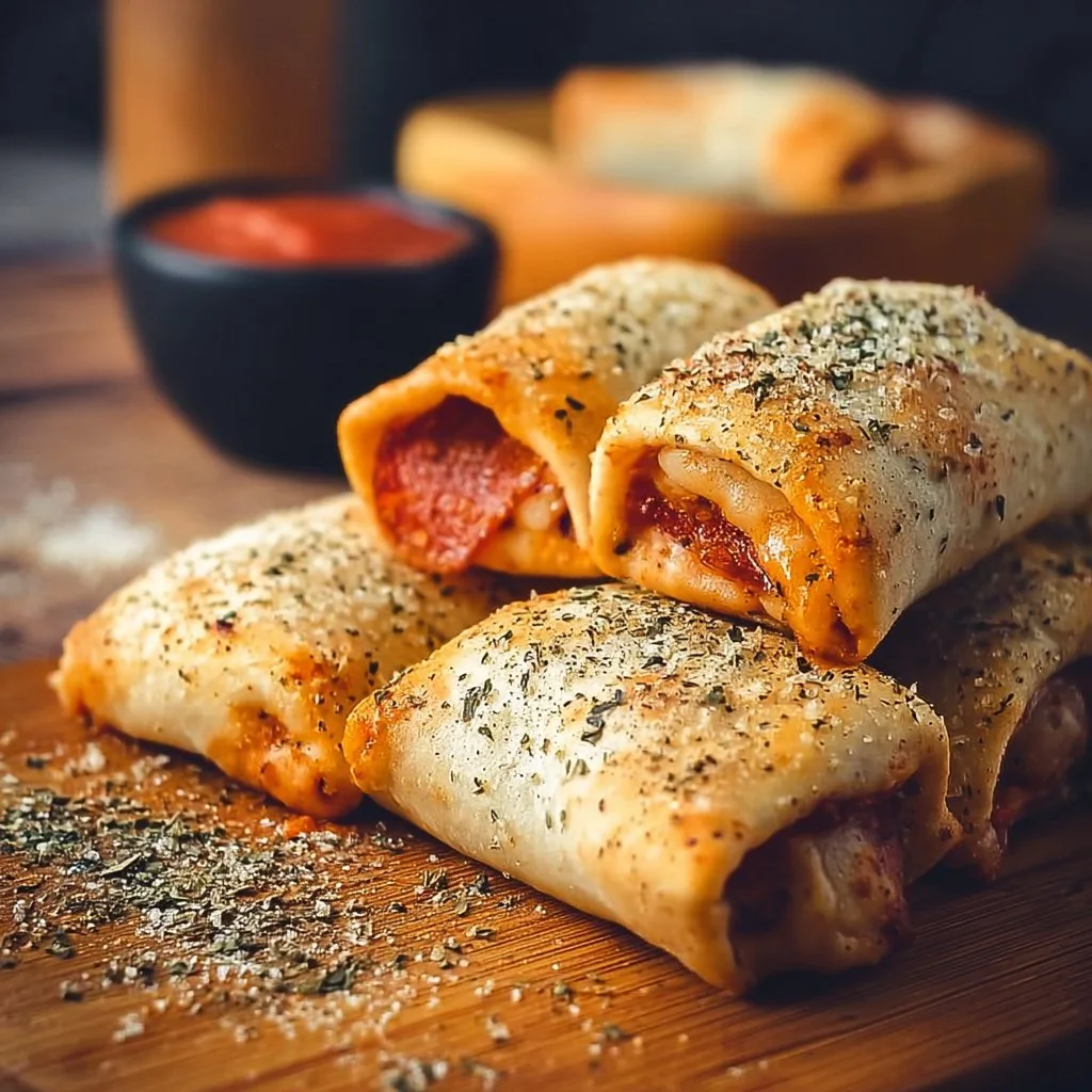 High Protein Pepperoni Pizza Rolls