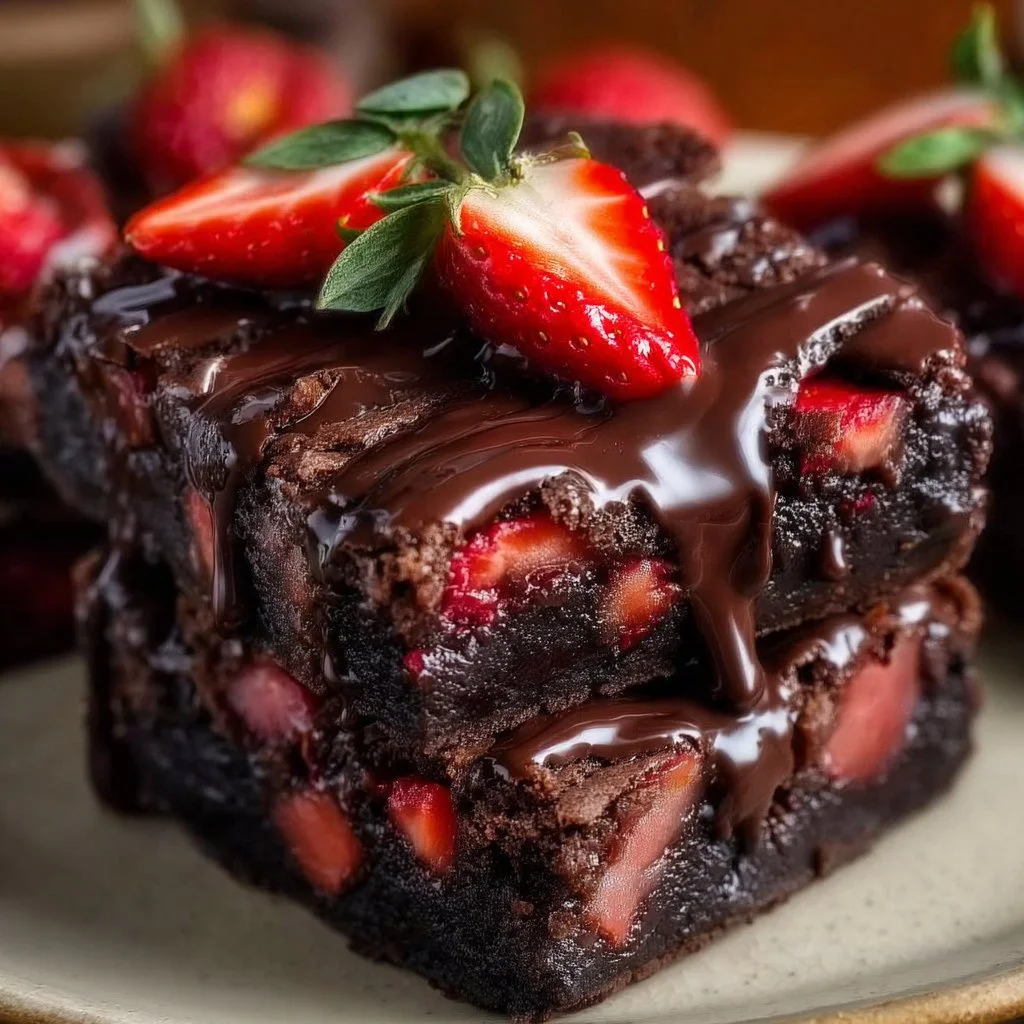 Chocolate Covered Strawberry Brownies