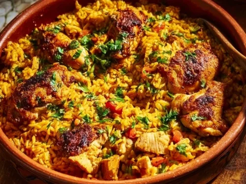 Delicious Nando's Portuguese Chicken and Rice in a vibrant one-pot dish.