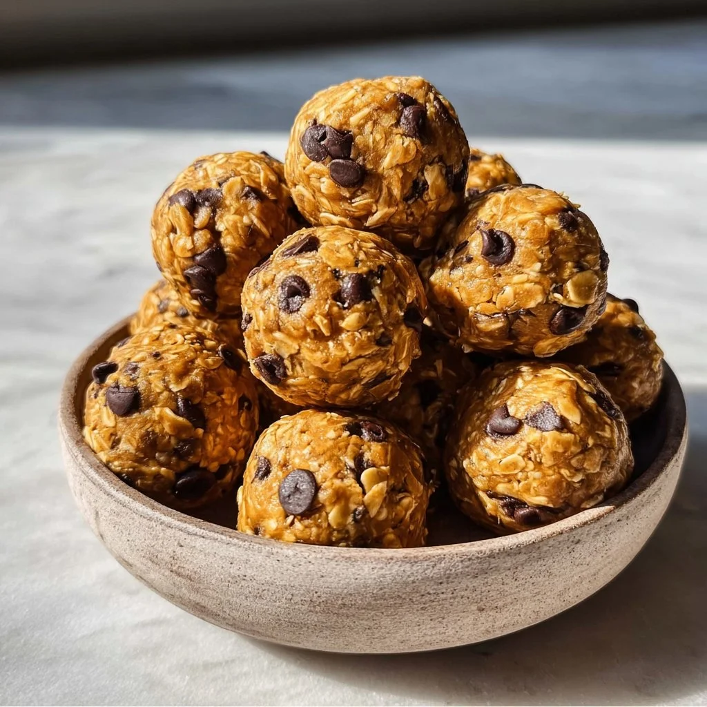 No-bake peanut butter energy bites recipe and ingredients
