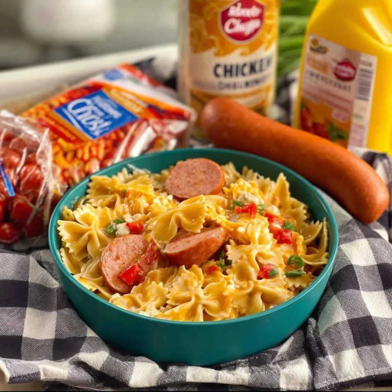 Creamy Cajun sausage pasta in a skillet garnished with parsley