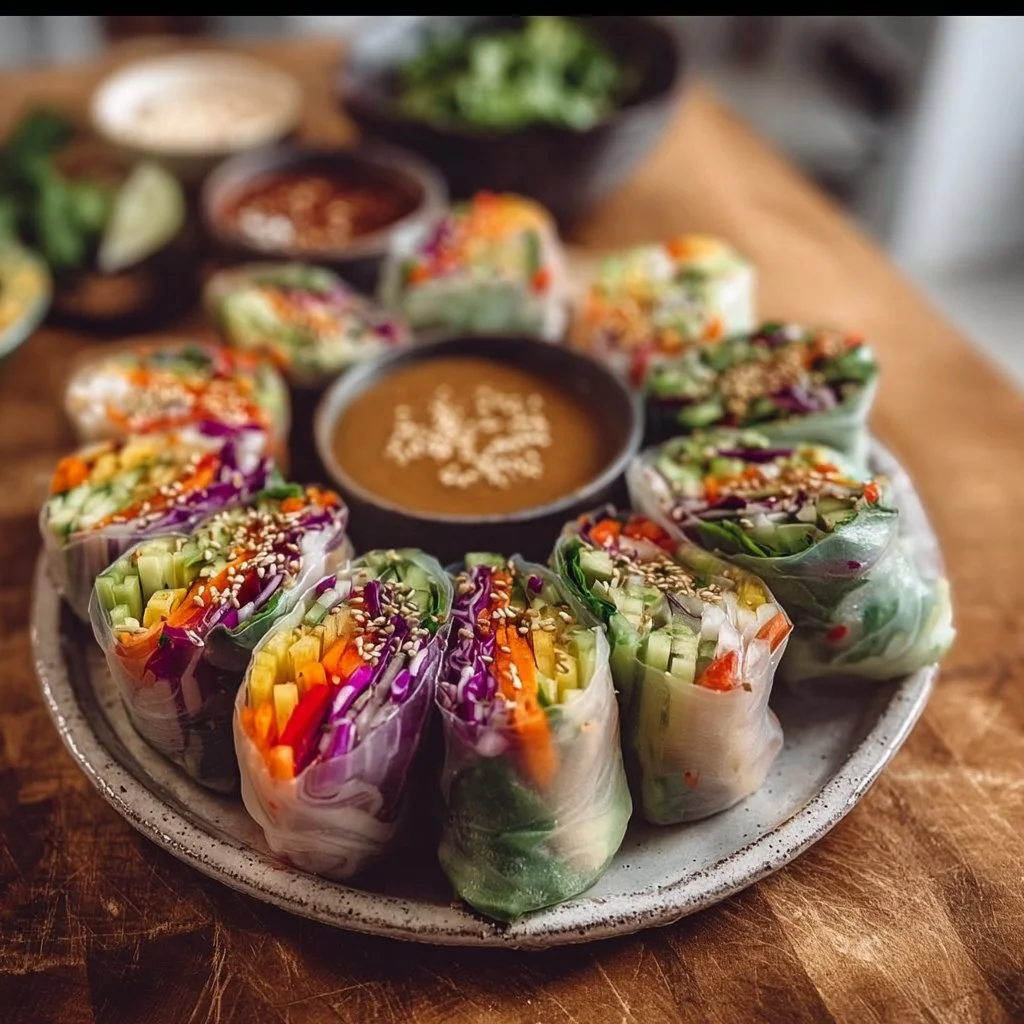 Rainbow Veggie Rice Paper Rolls