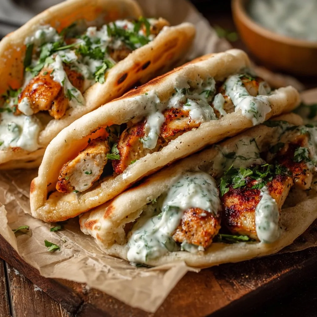 Sheet Pan Chicken Pitas with Herby Ranch Recipe