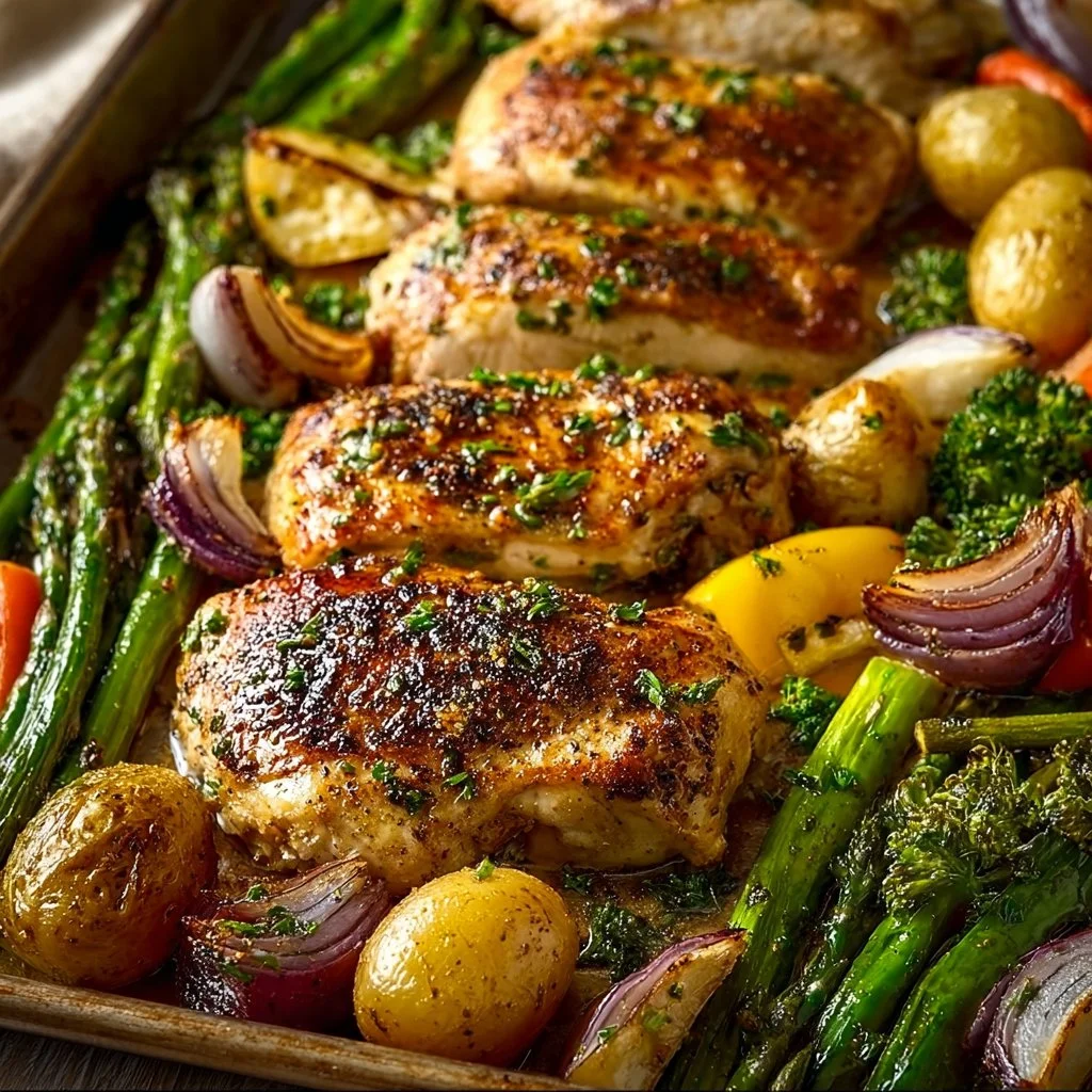 Sheet Pan Garlic Butter Chicken and Veggies