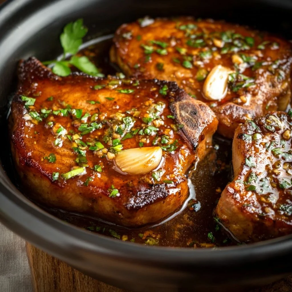 Slow Cooker Honey Garlic Pork Chops