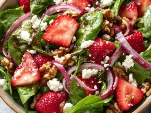 Fresh Spring Mix Salad with Balsamic Honey Dressing in a bowl