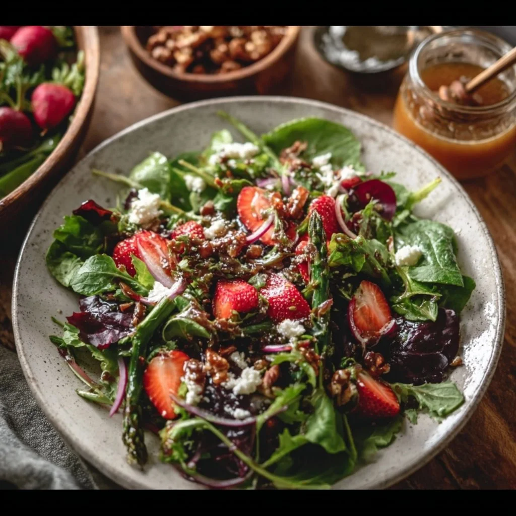 Spring Mix Salad with Balsamic Honey Dressing