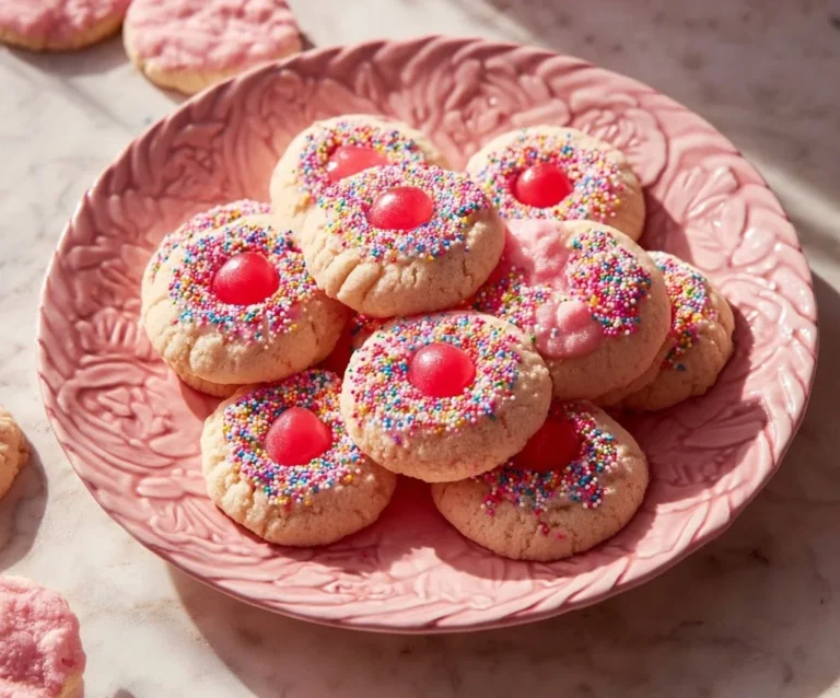 Delicious strawberry kiss cookies with a soft texture, perfect for Valentine's Day.