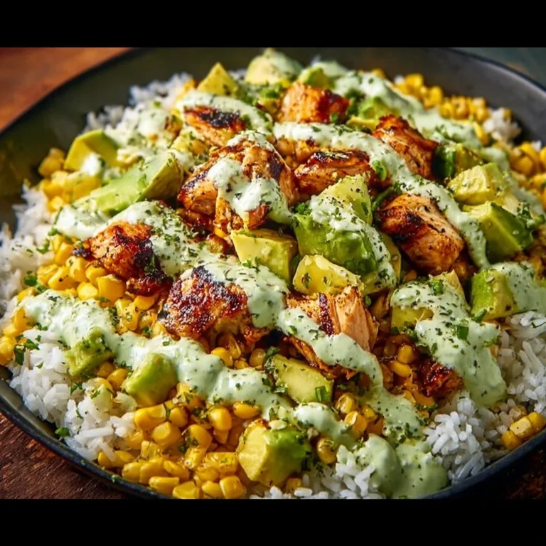 Delicious Street Corn Chicken Rice Bowl with vibrant flavors and fresh ingredients