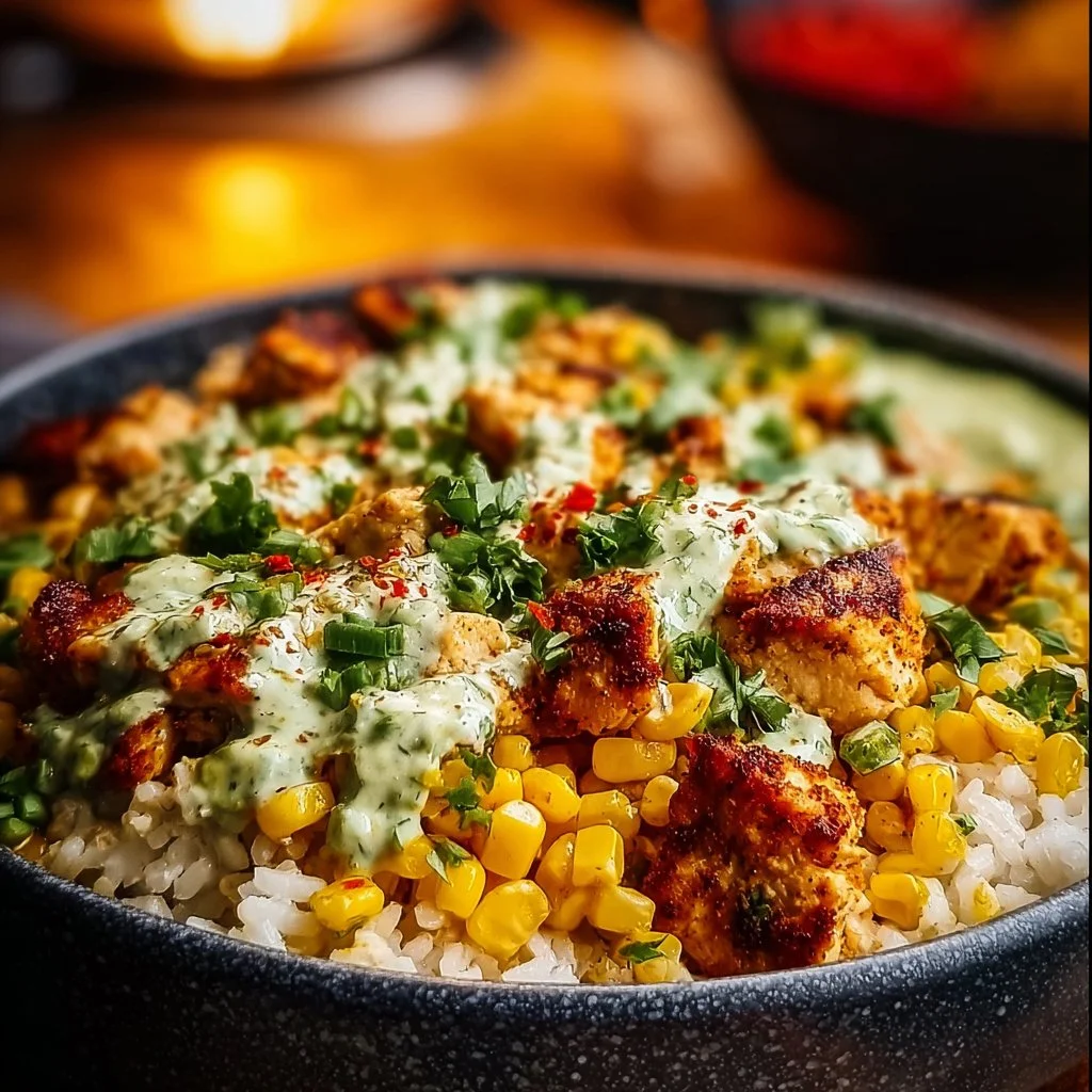Street Corn Chicken Rice Bowl