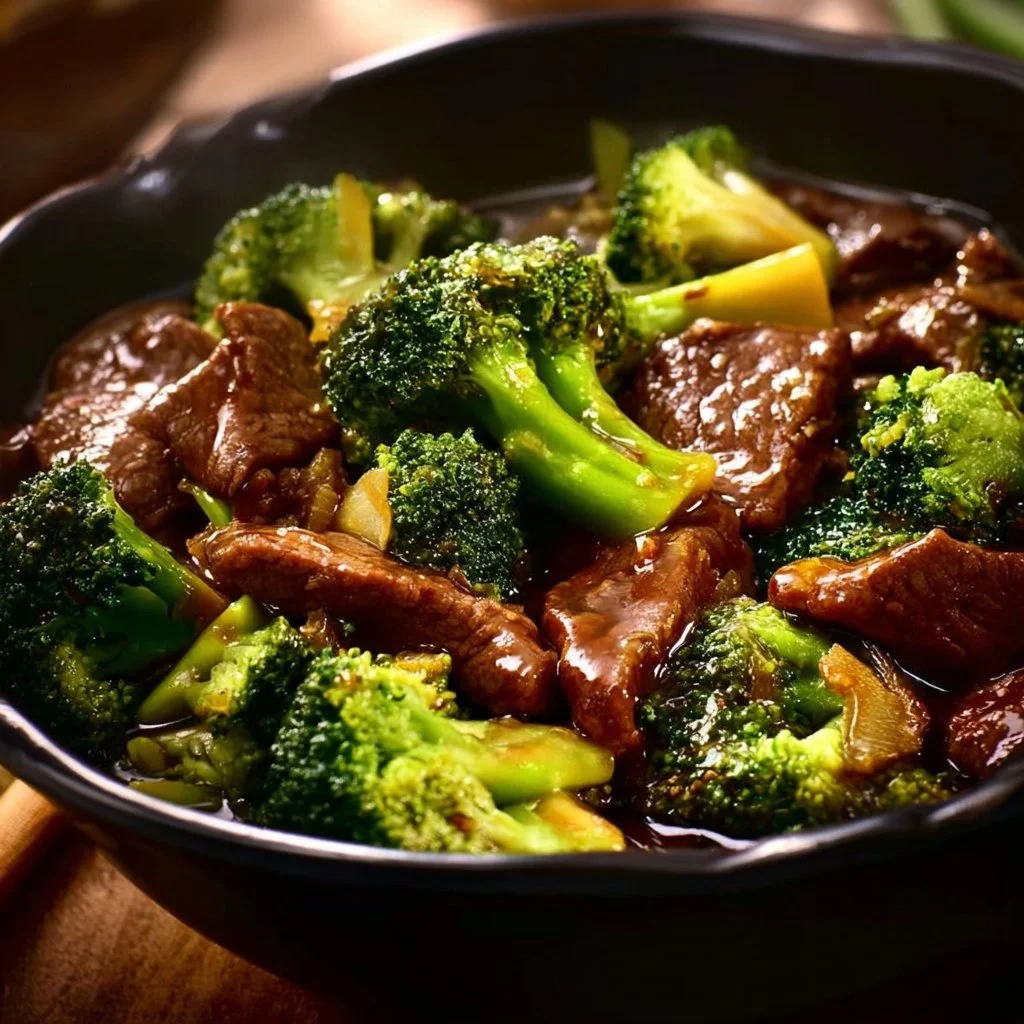 Tender Crockpot beef and broccoli dish served with rice