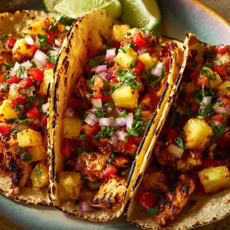 Delicious pineapple chicken quesadillas served on a plate with fresh ingredients