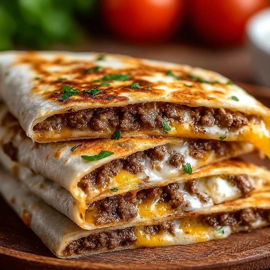 Delicious Smashburger Quesadillas served with fresh toppings